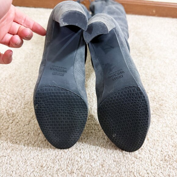 Stuart Weitzman Gray Suede Highland Over the Knee Boots Size 6 Made in Spain - Picture 5 of 10